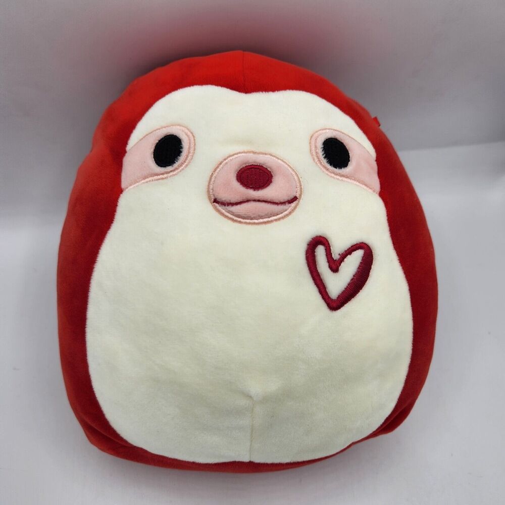 Squishmallows 8” Rupert The Red Sloth Valentines Day 2018 RARE‎ Plush HTF